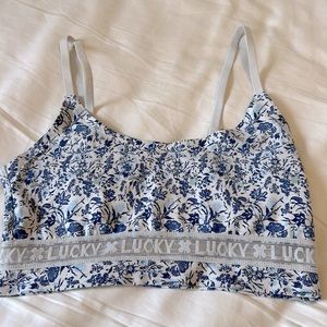 Lucky brand comfy blue floral bralette
